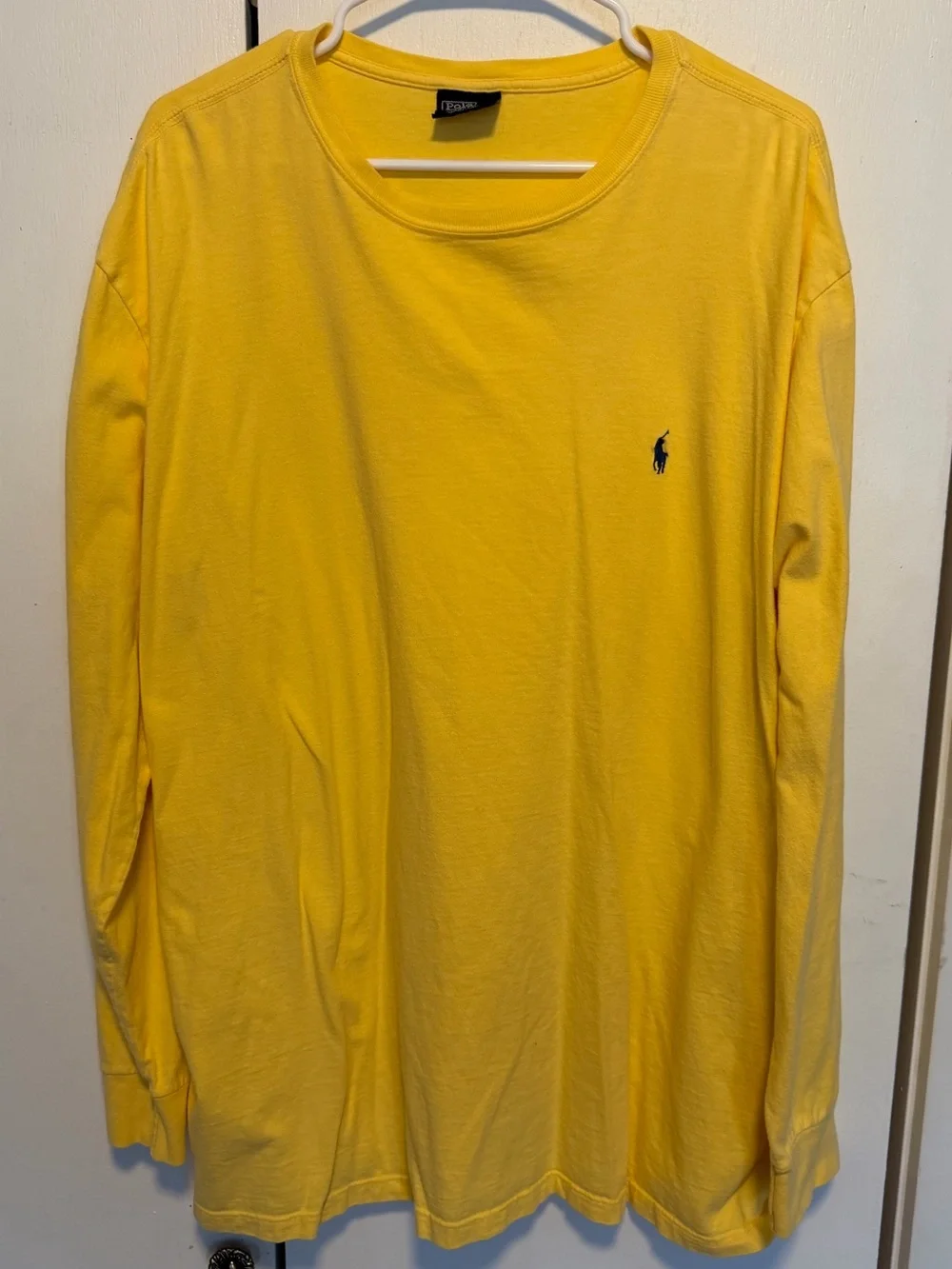 Polo by Ralph Lauren Yellow Long Sleeve Crew with Navy Pony